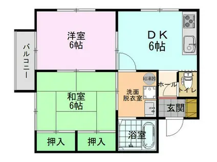 コーポC&M(2DK/2階)の間取り写真