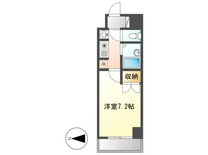 クレスト泉(1K/4階)の間取り写真