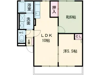 アメニティ21(2LDK/1階)の間取り写真