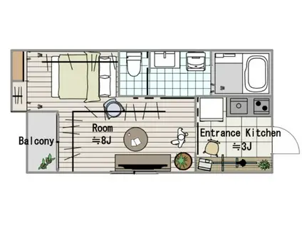 シーンプラス京成小岩(1K/3階)の間取り写真