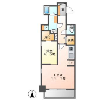 パークアクシス名古屋山王(1LDK/8階)の間取り写真