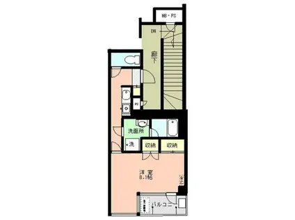 オーク高輪ビル(1K/3階)の間取り写真