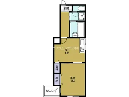 UTレジデンス弁天町(1DK/1階)の間取り写真