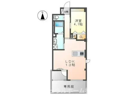 BON AVIVRE(1LDK/1階)の間取り写真