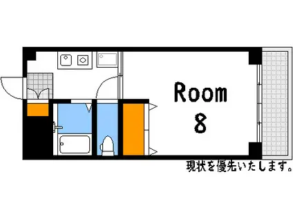 ルービンス観音I(1DK/3階)の間取り写真