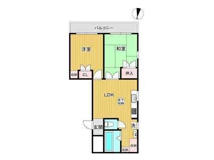 ホームズ6(2LDK/1階)の間取り写真