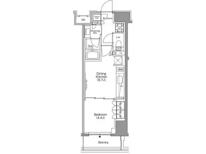 ザ・パークハビオ本所吾妻橋(1DK/3階)の間取り写真