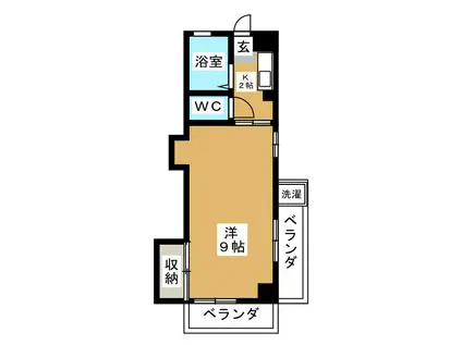 大川マンション(1K/3階)の間取り写真