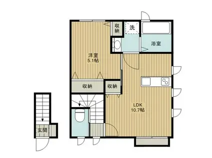 プレミール(1LDK/2階)の間取り写真