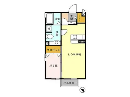 セジュールRITZ(1LDK/1階)の間取り写真