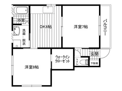 蘭 弐番館(2DK/1階)の間取り写真