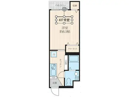 フォセット西川口(1K/4階)の間取り写真