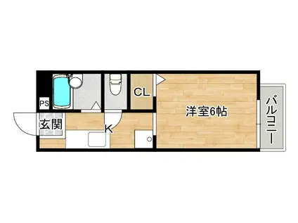 ルーラルハイツ(ワンルーム/2階)の間取り写真