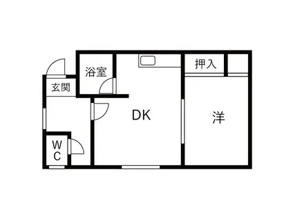 コーポ鳳II(1DK/1階)の間取り写真