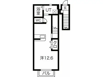 A.COURT(ワンルーム/2階)の間取り写真