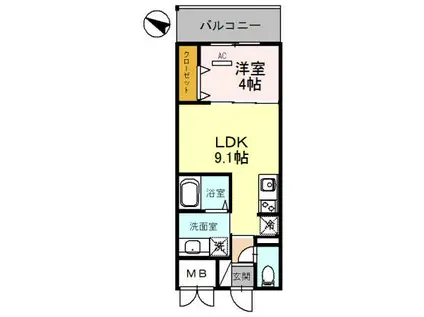 幸 COURT TSUKAMOTO(1LDK/5階)の間取り写真