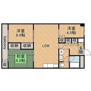 ハイツ江戸(3LDK/4階)の間取り写真
