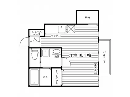 HONU館向(ワンルーム/1階)の間取り写真