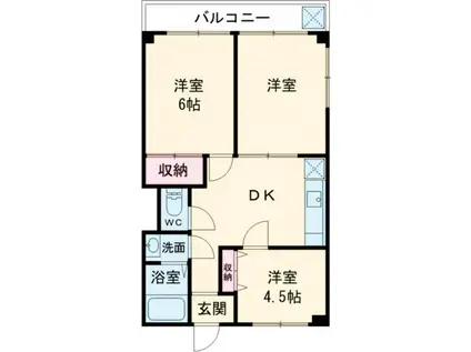 プリンシパル羽村(3DK/3階)の間取り写真