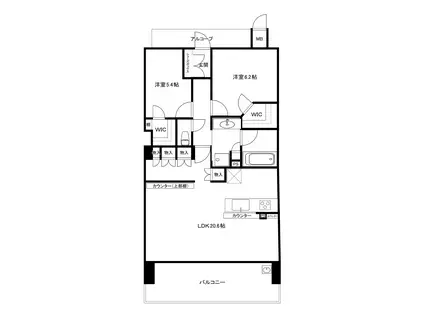 ブランズ西宮北口(2LDK/7階)の間取り写真