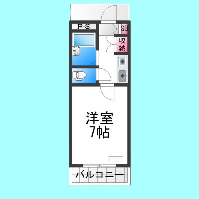 パークサイドハイツ(1K/1階)の間取り写真