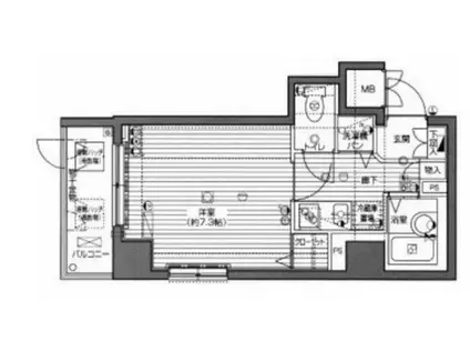 グランドガーラ横浜関内(1K/2階)の間取り写真