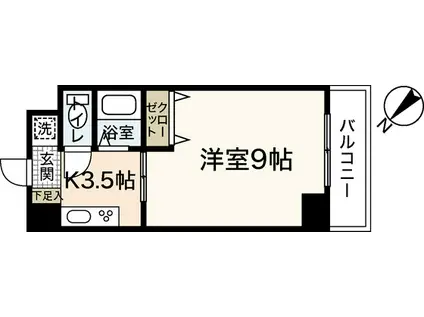 ラフィーネ幟町(1K/2階)の間取り写真