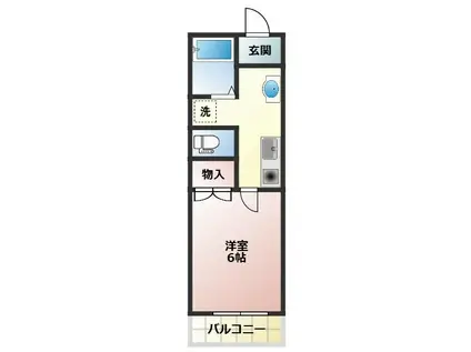 LENOX RESIDENCE(1K/3階)の間取り写真