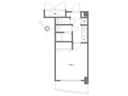 アイビーテラス(1K/1階)の間取り写真