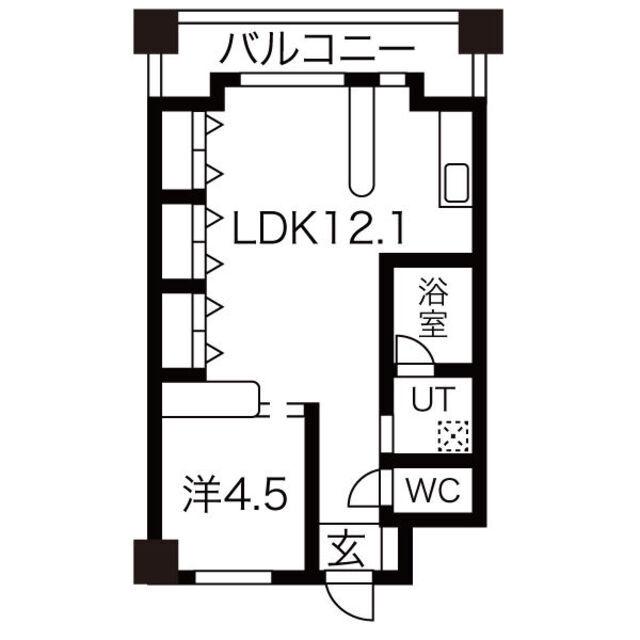 名星ビル(1LDK/3階)の間取り写真