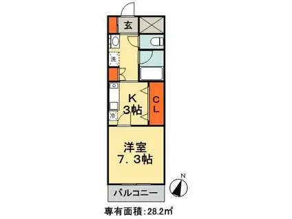 本町アンディ(1K/4階)の間取り写真