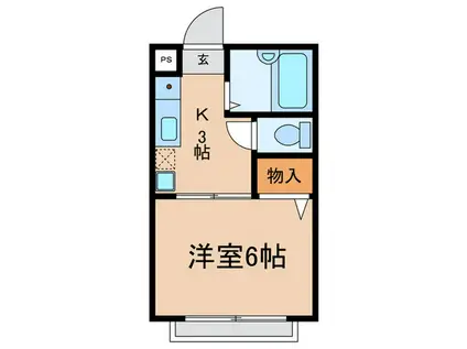 アプリコットハイツ(1K/2階)の間取り写真