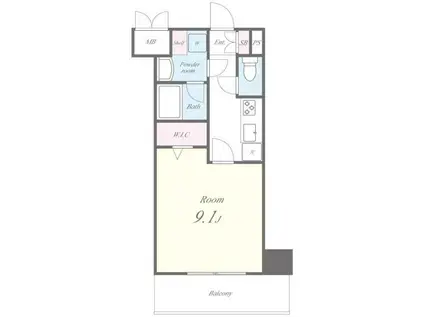 グランククナ(1K/2階)の間取り写真