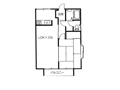 ハイツキャロット(1LDK/2階)の間取り写真