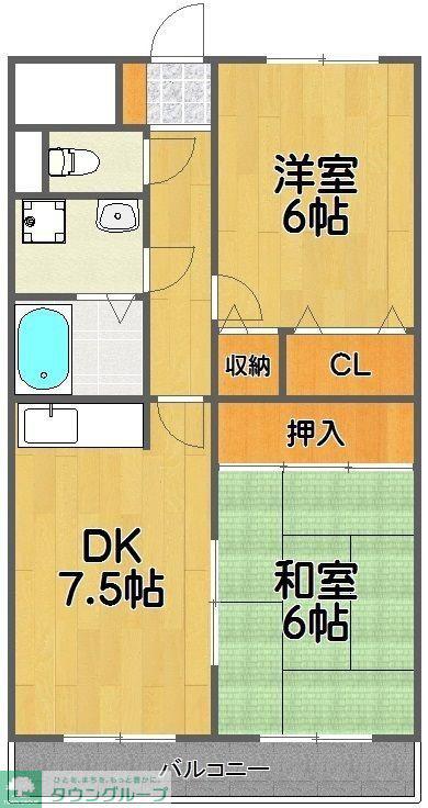 メイア天王台(2DK/3階)の間取り写真