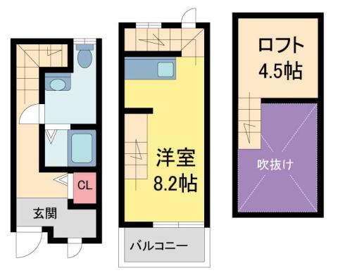 クラブメゾン川西中央(1K/1階)の間取り写真