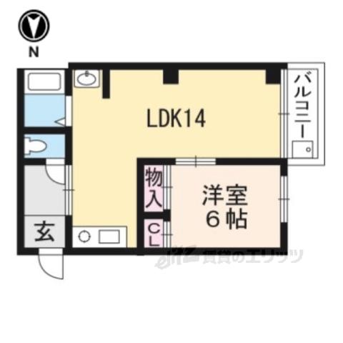 サニーハイツ(1LDK/3階)の間取り写真