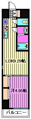 RESPIRE与野(1LDK/9階)の間取り写真