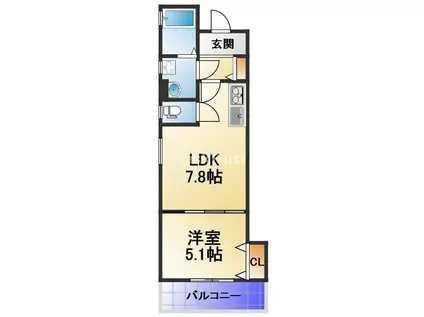 ラモーナ東光町II(1LDK/1階)の間取り写真
