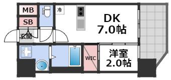 セレニテ難波ミラク壱番館(1DK/12階)の間取り写真
