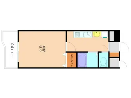 ジュネスシティ駅前(1K/3階)の間取り写真