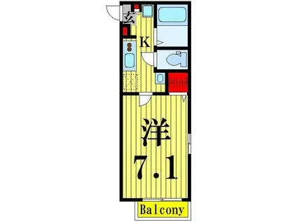 グランクオール五反野(1K/2階)の間取り写真