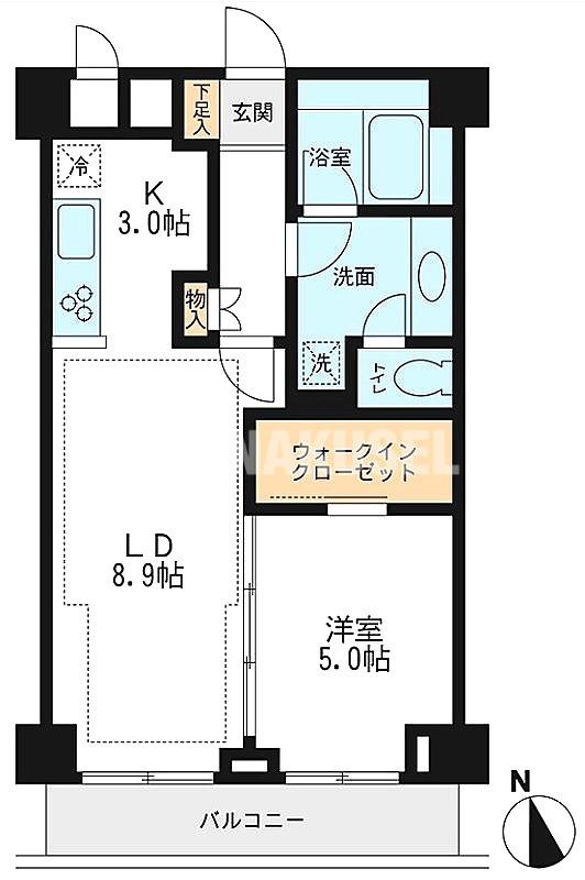 NTPRレジデンス鷹番(1LDK/1階)の間取り写真