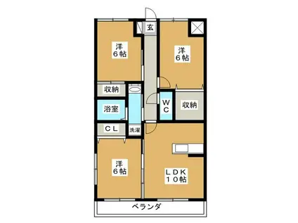 エトワール更紗(3LDK/1階)の間取り写真