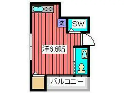 イチエイハウス(ワンルーム/1階)の間取り写真