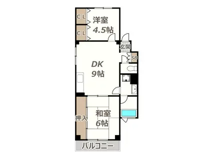 マンション壬生(2DK/2階)の間取り写真