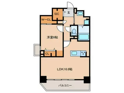 インシグニア渡部通(1LDK/10階)の間取り写真
