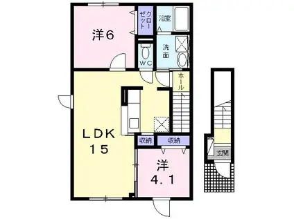 アザレ ラ メゾン(2LDK/2階)の間取り写真