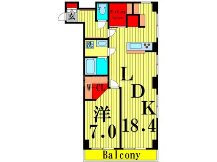 メゾン南柏綾(1LDK/4階)の間取り写真
