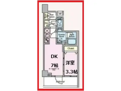 アークマークお花茶屋(1DK/1階)の間取り写真